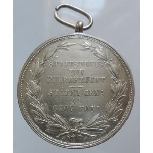 FJI 1848-1916, AR medaile 40mm/17,91g, ouško, sign. J.Tautenhayn, Státní cena za chov koní