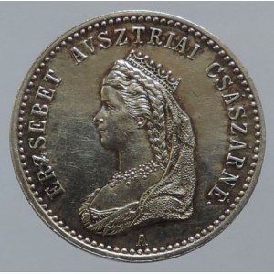 FJI 1848-1916, Alžběta Bavorská, AR korunovační žeton na uherskou královnu 1867A, 20mm/3,281g