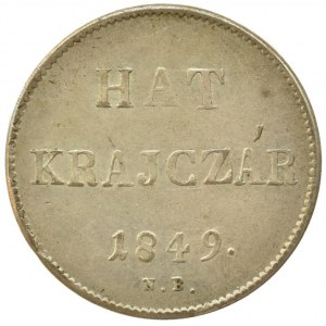 REVOLUCE 1848-1849, Hat krajczár 1849 NB, nep.rysky