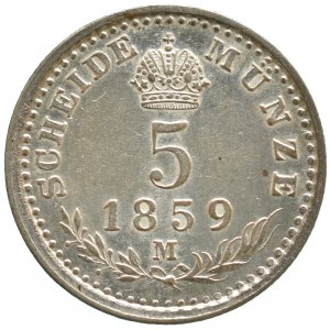 5 krejcar 1859 M, zc.nep.rysky, R