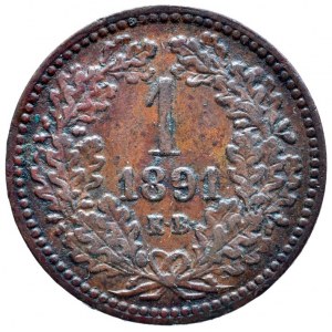 1 krejcar 1891 KB, patina
