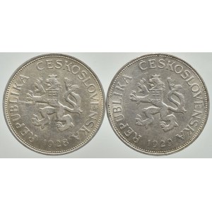 5 Kč 1928,1929, 2 ks