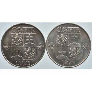 5 Kč 1991, obě mincovny, 2 ks
