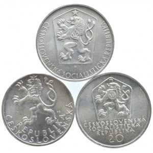 50 Kč 1947 SNP, 20 Kč 1972 Sladkovič, 10 Kč 1964 SNP, 3 ks
