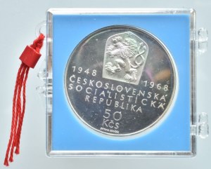 50 Kčs 1968 50 let republiky, orig. etue s červenou plombou