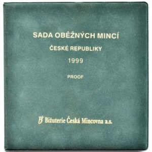 Sada oběžných mincí 1999, etue s certifikátem, pamětní medaile 50 Kč - Mincovní město Praha