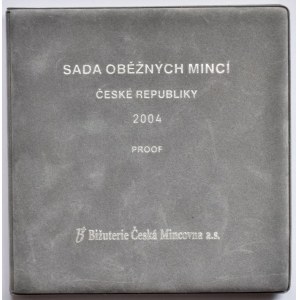 Sada oběžných mincí 2004, etue s certifikátem, pamětní medaile 20 Kč - Mincovní město Český Krumlov