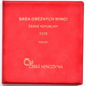 Sada oběžných mincí 2008, etue s certifikátem, pamětní medaile 15.výročí české měny