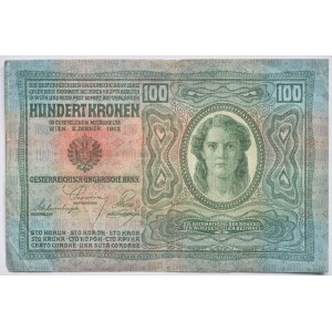 Rakousko-Uhersko, 100 K 1912, série 2068 21861, B. RU 10