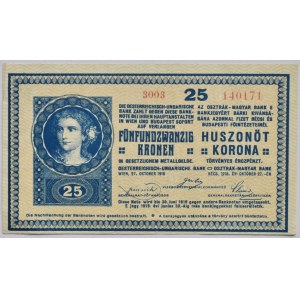Rakousko-Uhersko, 25 K 1918, série 3003 140171, B. RU 12