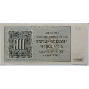 ČSR, 5000 K 24.2.1944, série 03A 051183, Bajer 41, perf. SPECIMEN