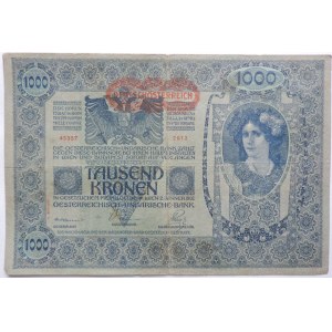 ČSR, 1000 K 1902, přetisk Deutschösterreich
