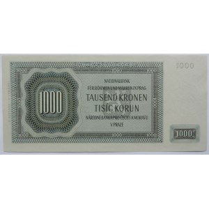 ČSR, 1000 K 24.10.1942, série Kb 608319, Bajer 39a, perf. SPECIMEN