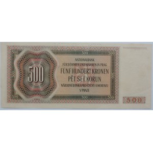 ČSR, 500 K 24.2.1942, série J 378887, Bajer 35, perf. SPECIMEN