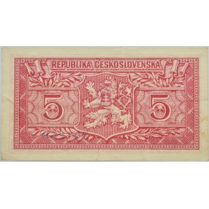 ČSR, 5 Kč 1949, série A 12 701250, B.82b, neperf.