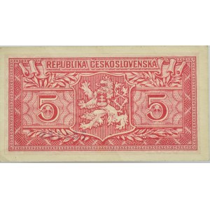 ČSR, 5 Kč 1949, série A 17 751180, B.82b, neperf.