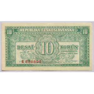ČSR, 10 Kč 1950, série S 836695, B.84a, neperf