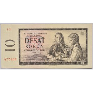 ČSR, 10 Kč 1960, série J 71 477182, B.94c, neperf.