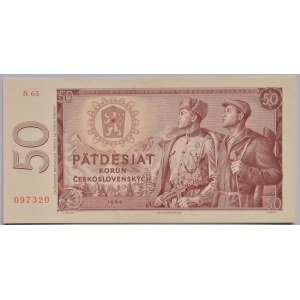 ČSR, 50 Kč 1964, série N65 097320, B.99b2, neperf.