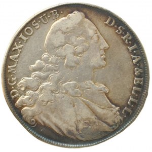 Bavorsko, Maxmilián III. Josef 1745-1777, tolar 1760 b.zn. Mnichov, KM 242.1, patina