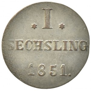 Hamburg - město, 1 sechsling 1851, AKS 27
