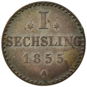 Hamburg - město, 1 sechsling 1855 A, AKS 28
