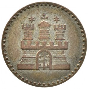 Hamburg - město, 1 sechsling 1855 A, AKS 28