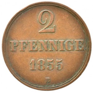 Hannover, Georg V. 1851-1866, 2 pfennig 1855 B, AKS 152
