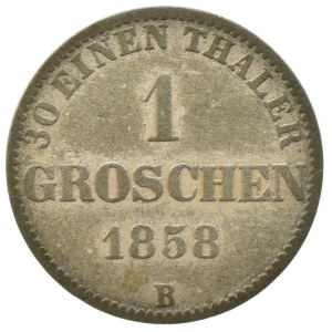 Oldenburg, Fridrich Peter 1853-1900, 1 silbergroschen 1858 B, AKS 28