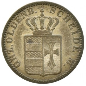 Oldenburg, Fridrich Peter 1853-1900, 1 silbergroschen 1858 B, AKS 28