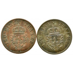 Prusko, Wilhelm I. 1861-1888, 3 pfennig 1865 A. 1867 B, AKS 106, 2 ks