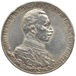 Prusko, Wilhelm II., 1888 - 1918, 3 marka 1913 A - 25.výročí vlády, dr.hr.