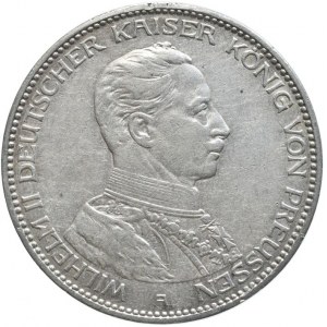 Prusko, Wilhelm II., 1888 - 1918, 3 marka 1914 A - císař v uniformě, dr.hr., nep.rysky