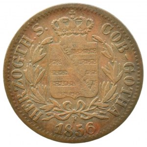 Sasko,Coburg a Gotha, Ernst II. 1844-1893, 2 pfennig 1856 F, AKS 113