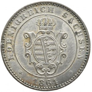 Sasko, Johann 1854-1873, 2 Groš 1864 B, KM 1220