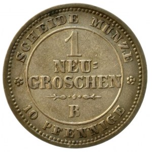 Sasko, Johann 1854-1873, 10 pfennig (Neugroschen) 1865, AKS 147