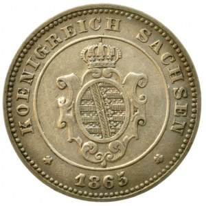 Sasko, Johann 1854-1873, 10 pfennig (Neugroschen) 1865, AKS 147