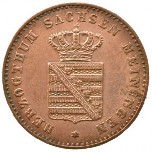 Sasko, Meiningen, Bernhard II. 1821-1866, 2 pfennig 1863, AKS 215