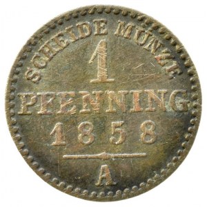 Schaumburg - Lippe, Georg Wilhelm 1787-1860, 1 pfennig 1858 A, AKS 16