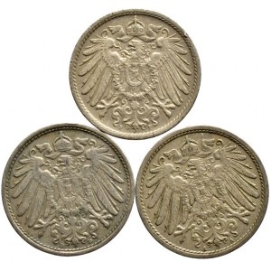 10 pfennig 1910 A, D, F, 3 ks
