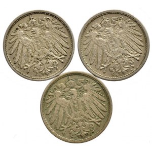10 pfennig 1915 A, D, J, 3 ks