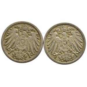 5 pfennig 1894 D, 1900, D, 2 ks