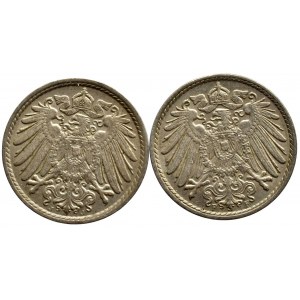 5 pfennig 1914 F, J, 2 ks