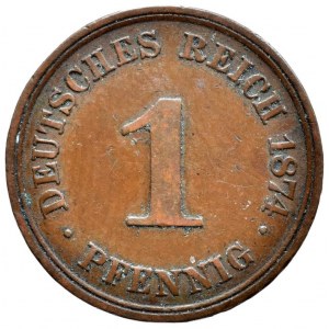 1 pfennig 1874 A, lepší ročník