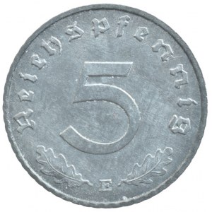 NĚMECKO III. ŘÍŠE, 5 pfennig 1943 E