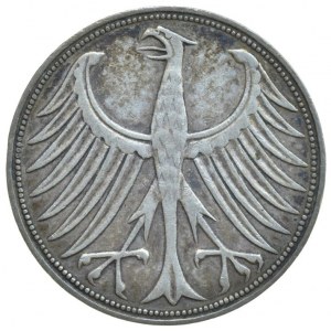Spolková republika Německo, 5 Marka 1951 F, patina