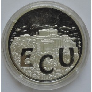 1 ECU b.l., Řecko, 800let Homér/Aténská akropole, 20g, Ag 999, kapsle