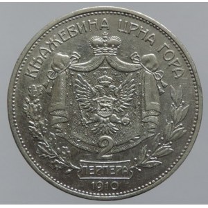 Černá Hora, Nikola I. 1860-1918, 2 perper 1910, KM 7