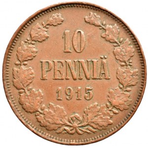 Finsko pod Ruskem, Mikuláš II. 1894 - 1917, 10 pennia 1915, KM# 14
