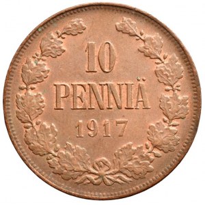 Finsko pod Ruskem, Mikuláš II. 1894 - 1917, 10 pennia 1917, KM# 14